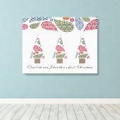 Snowflake Teardrops Tree Canvas Print Leinwanddruck (Insitu (Holzboden))