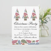 Snowflake Teardrops Tree Christmas Party Einladung (Stehend Vorderseite)