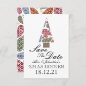 Snowflake Teardrops Tree Save the Date (Vorne/Hinten)