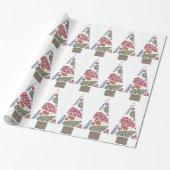 Snowflake Teardrops Tree Weihnachtswrapping Paper Geschenkpapier (Ungerollt)