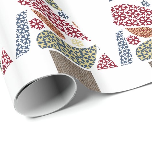 Snowflake Teardrops Tree Weihnachtswrapping Paper Geschenkpapier (Rolleneckpunkt)