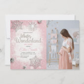 Snowflake-Thema für Baby Girl Einladung (Vorderseite)