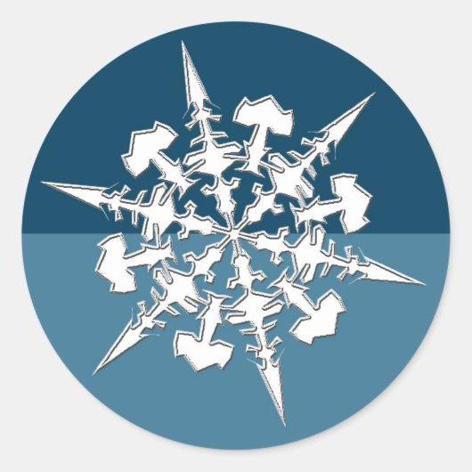 Snowflake Theme Holiday Cards Umschlag Aufkleber (Vorderseite)