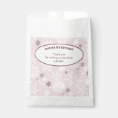 Snowflake-Themed Geburtstagsparty Pink Geschenktütchen (Vorderseite)