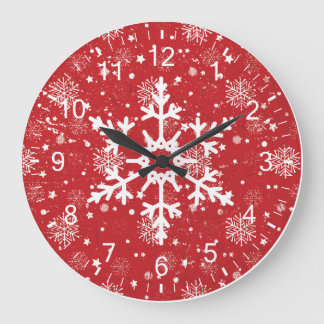 Snowflake Time Große Wanduhr