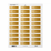 Snowflake Tree Holiday Address Labels (Gold) (Vorne)
