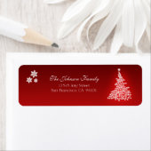 Snowflake Tree Holiday Address Labels (rot) (Insitu)