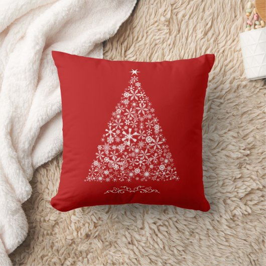 Snowflake Tree on Red Kissen (Decke)