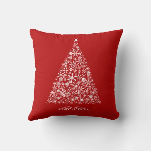 Snowflake Tree on Red Kissen (Rückseite)