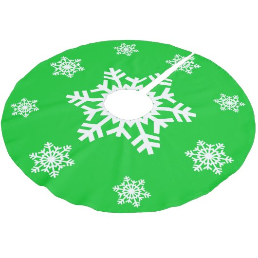 Snowflake Tree Skirt Polyester Weihnachtsbaumdecke (Schrägansicht)