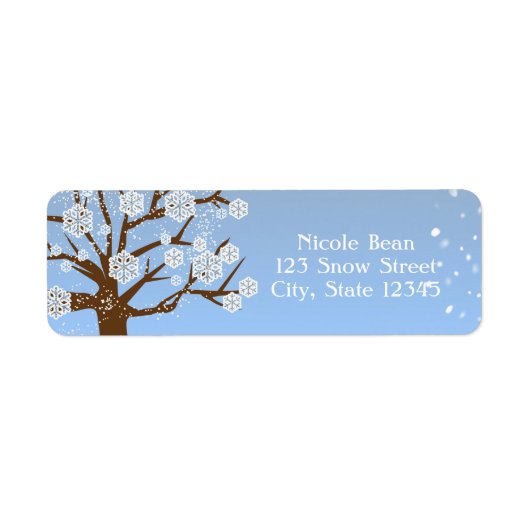 Snowflake Tree Winter Wonderland Address Labels (Vorne)