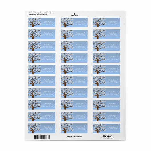 Snowflake Tree Winter Wonderland Address Labels (Vorne)