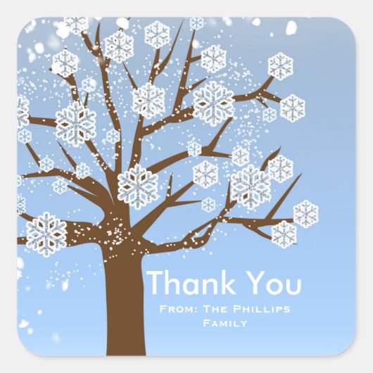 Snowflake Tree Winter Wonderland Snowy Sticker (Vorderseite)