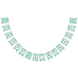 Snowflake Türkis-Blue Happy Birthday Wimpelkette