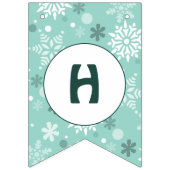 Snowflake Türkis-Blue Happy Birthday Wimpelkette (Zweite Fahne)