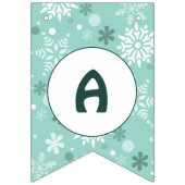 Snowflake Türkis-Blue Happy Birthday Wimpelkette (Dritte Fahne)