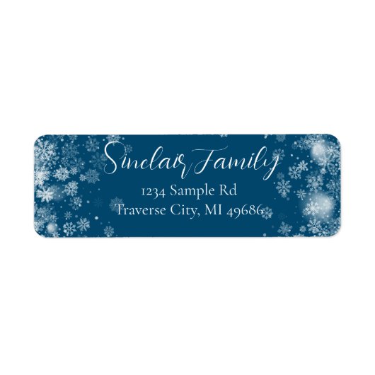 Snowflake | Typografy Return Address Label (Vorne)