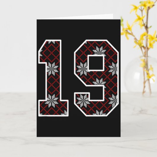 Snowflake Ugly Christmas Number 19 Uniform #19 Jer Karte (Gelbe Blume)