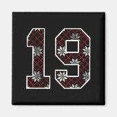 Snowflake Ugly Christmas Number 19 Uniform #19 Jer Magnet (Vorne)