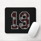 Snowflake Ugly Christmas Number 19 Uniform #19 Jer Mousepad (Mit Mouse)