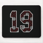 Snowflake Ugly Christmas Number 19 Uniform #19 Jer Mousepad (Vorne)