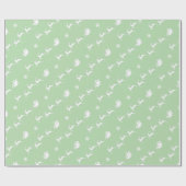 Snowflake und Santa mit Schlitten auf Light Green Geschenkpapier (Flach)