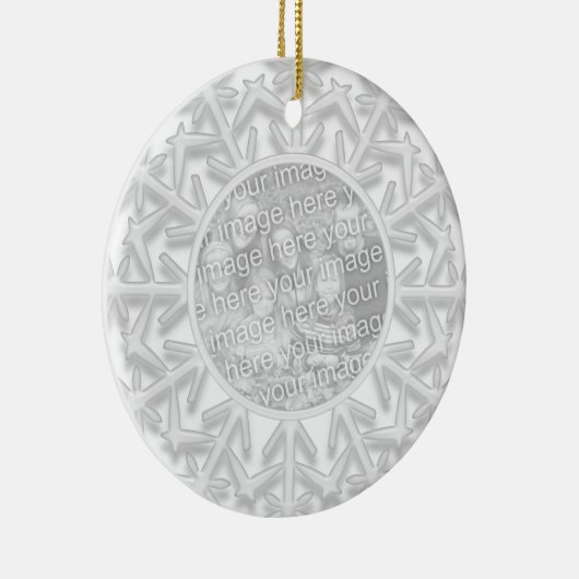 Snowflake Verlobung Foto Ornament (Rechts)