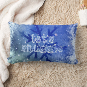 Snowflake Watercolor Blue Lasse Snuggle Lendenkissen