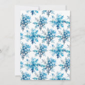 Snowflake Watercolor Blue Winter ONEderland Einladung (Rückseite)