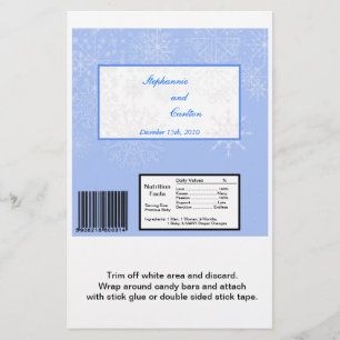 Snowflake Wedding Hershey's Large Bar Wrapper