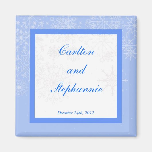 Snowflake Wedding Magnet Bevorzugung (Vorne)