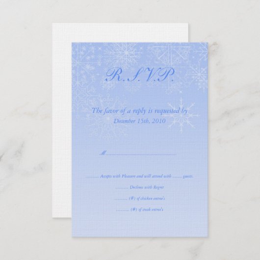Snowflake Wedding RSVP Einladung (Vorne/Hinten)