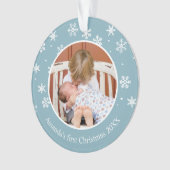 Snowflake Weihnachten 2 Foto Custom Ornament (Vorderseite)