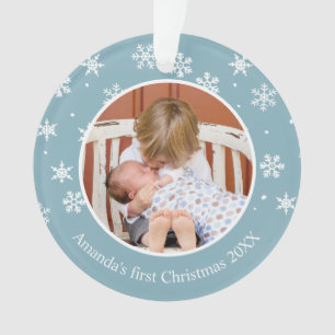 Snowflake Weihnachten 2 Foto Custom Ornament