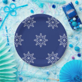 Snowflake Weihnachten Blue Design Weihnachten Weih Pappteller (Party)