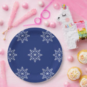 Snowflake Weihnachten Blue Design Weihnachten Weih Pappteller (Party)