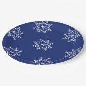 Snowflake Weihnachten Blue Design Weihnachten Weih Pappteller (Schrägansicht)