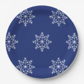 Snowflake Weihnachten Blue Design Weihnachten Weih Pappteller (Vorderseite)