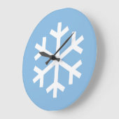 Snowflake Weihnachten Blue Large Clock Große Wanduhr (Winkel)