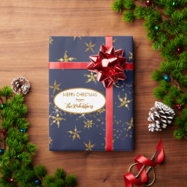 Snowflake Weihnachten Elegante Gold Twinkle Star N Geschenkpapier