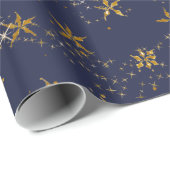 Snowflake Weihnachten Elegante Gold Twinkle Star N Geschenkpapier (Rolleneckpunkt)