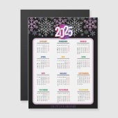 Snowflake Weihnachten Lila Silberkalender Magnetkarte (Vorne/Hinten)