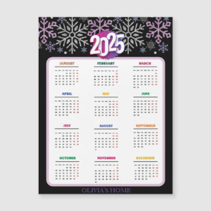Snowflake Weihnachten Lila Silberkalender Magnetkarte