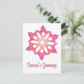 Snowflake Weihnachten Postkarte (Stehend Vorderseite)