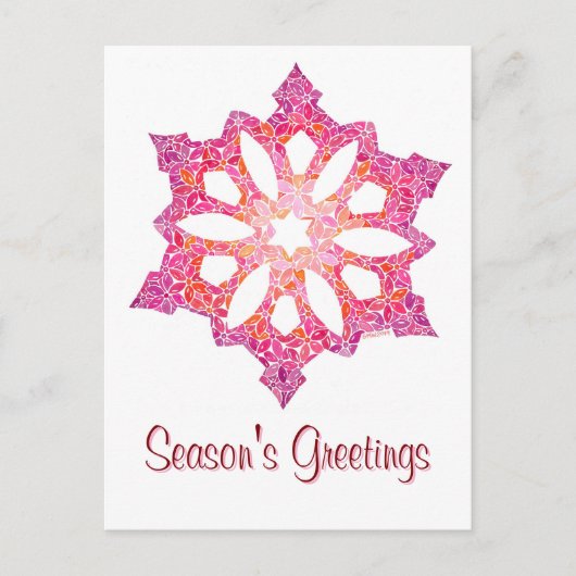 Snowflake Weihnachten Postkarte (Vorderseite)