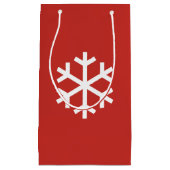 Snowflake Weihnachten Rote Geschenktasche Kleine Geschenktüte (Vorderseite)