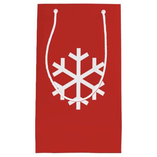Snowflake Weihnachten Rote Geschenktasche Kleine Geschenktüte (Vorderseite)