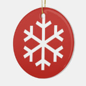 Snowflake Weihnachten Rote Keramik Ornament (Links)