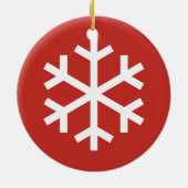 Snowflake Weihnachten Rote Keramik Ornament (Hinten)