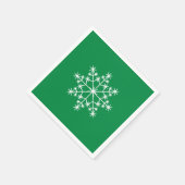 Snowflake Weihnachten Weihnachten Grüner Urlaub Serviette (Ecke)